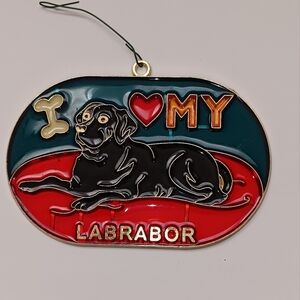 Sun Catcher Love My Labrador Stain Glass Style 5" X 31/4"